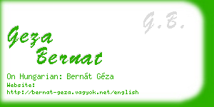 geza bernat business card